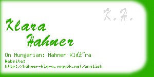 klara hahner business card